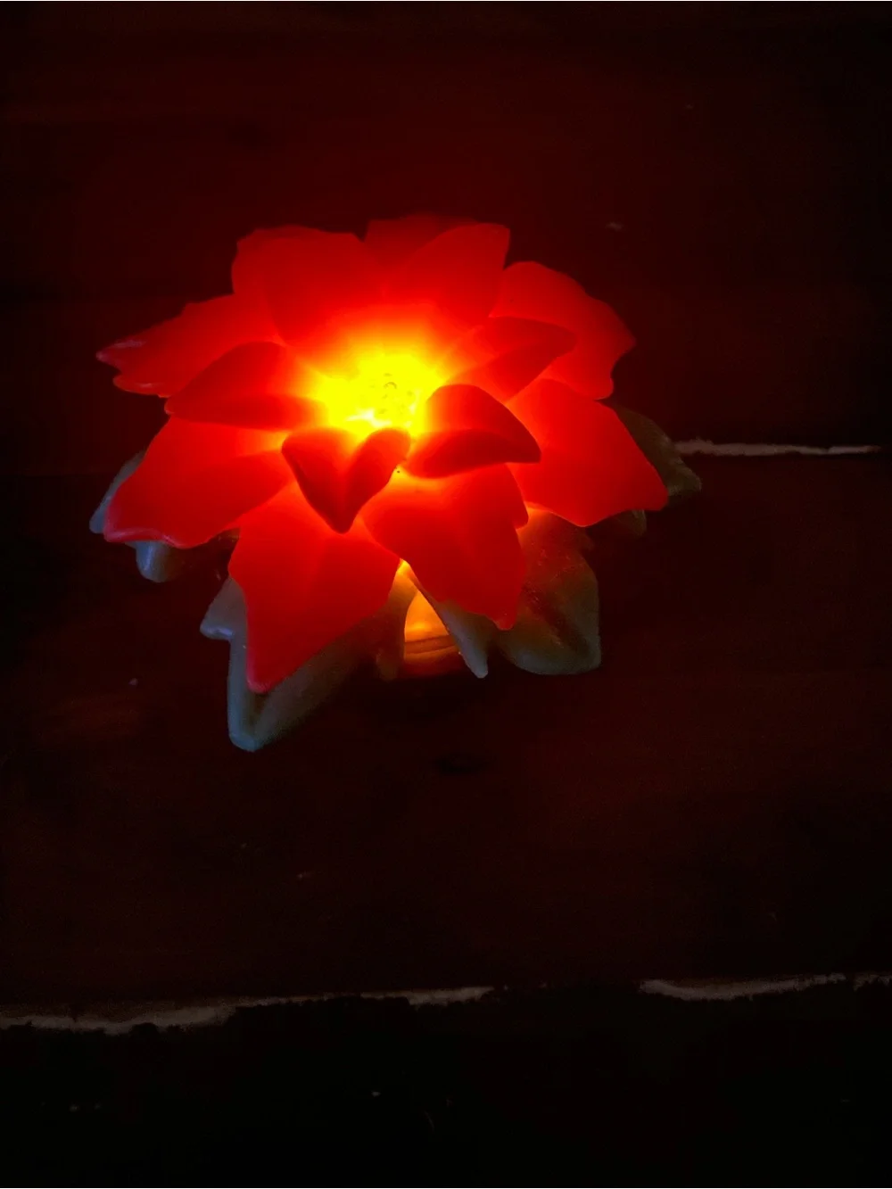 Poinsettia Wax Luminary Flower - Home Accents